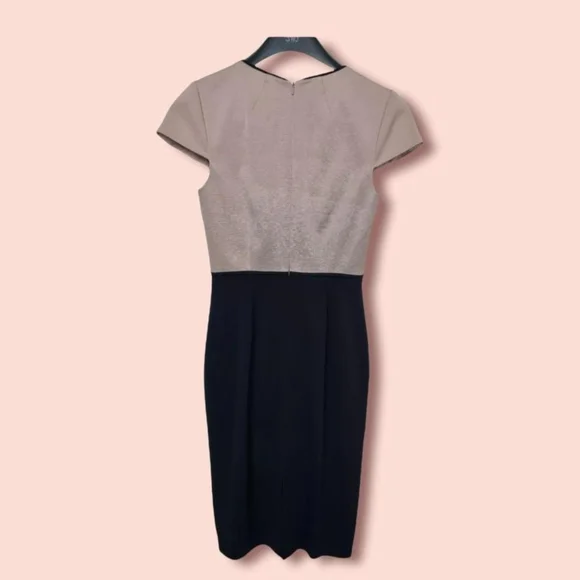 Hobbs pink/navy ribbed pencil dress.Size uk 8 - Picture 2 of 4